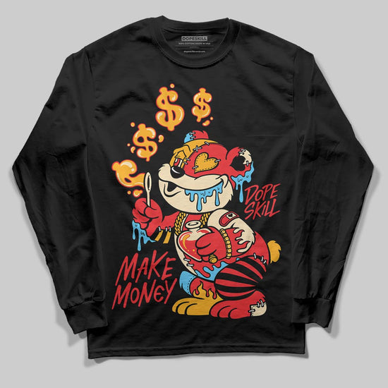 Red Sneakers DopeSkill Long Sleeve T-Shirt Make Money Graphic Streetwear - Black