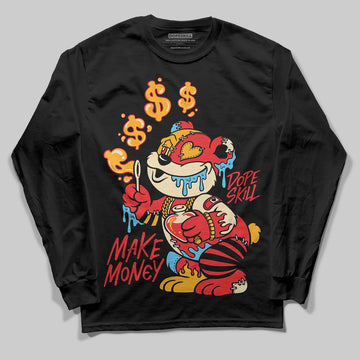 Red Sneakers DopeSkill Long Sleeve T-Shirt Make Money Graphic Streetwear - Black