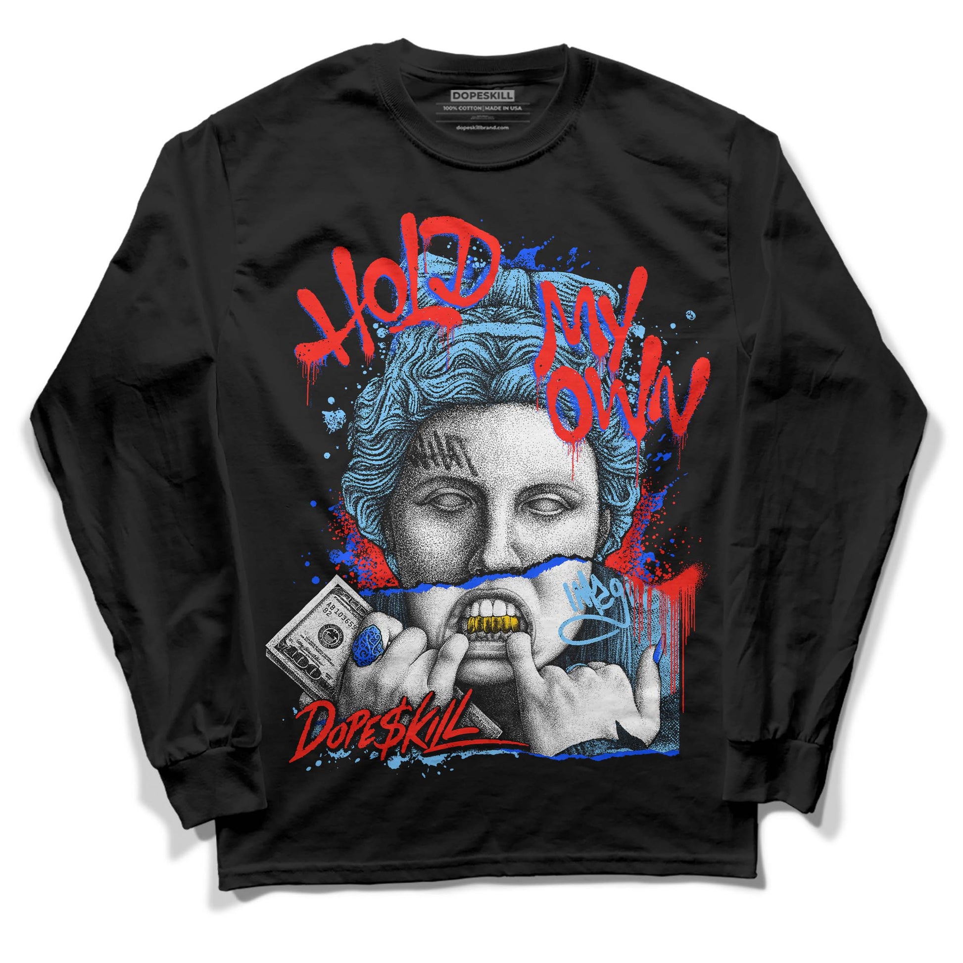 Travis Scott x Jordan 4 Retro 'Cactus Jack' DopeSkill Long Sleeve T-shirt Hold My Own Graphic Streetwear - Black