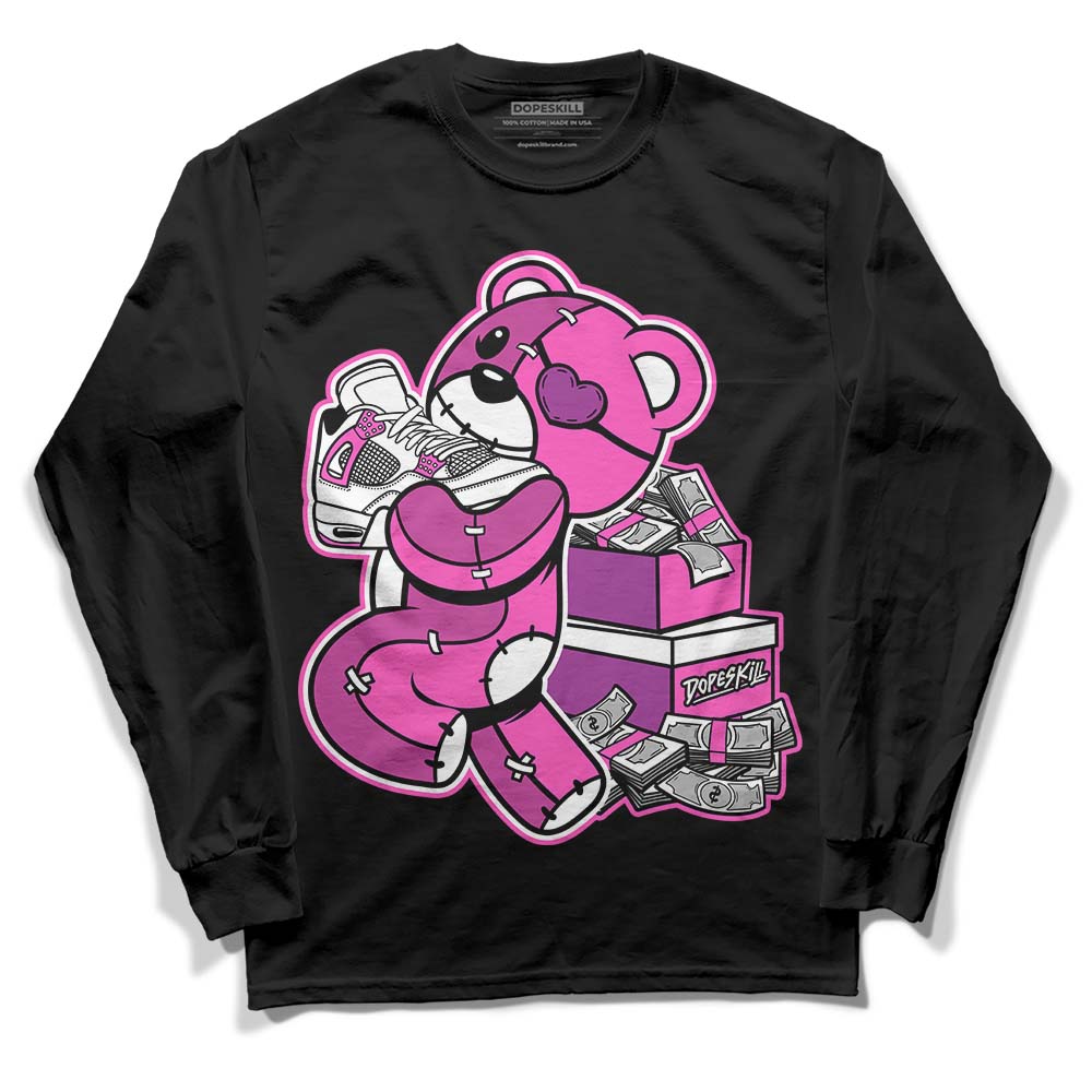 Jordan 4 GS “Hyper Violet” DopeSkill Long Sleeve T-Shirt Bear Steals Sneaker Graphic Streetwear - Black