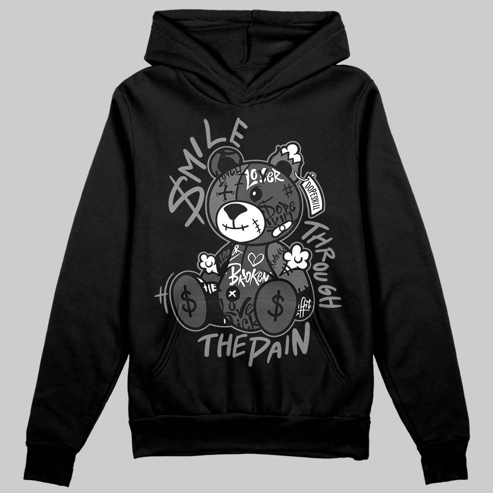 Jordan 4 “Black Cat” (2025) DopeSkill Hoodie Sweatshirt Smile Through The Pain Graphic Streetwear - Black