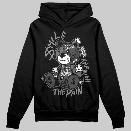 Jordan 4 “Black Cat” (2025) DopeSkill Hoodie Sweatshirt Smile Through The Pain Graphic Streetwear - Black