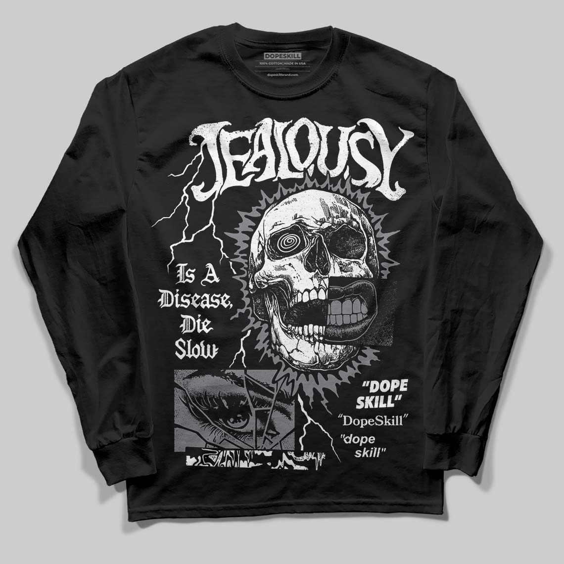 Jordan 9 Retro 'Flint Grey' 2026 DopeSkill Long Sleeve T-Shirt Jealousy Graphic Streetwear - Black