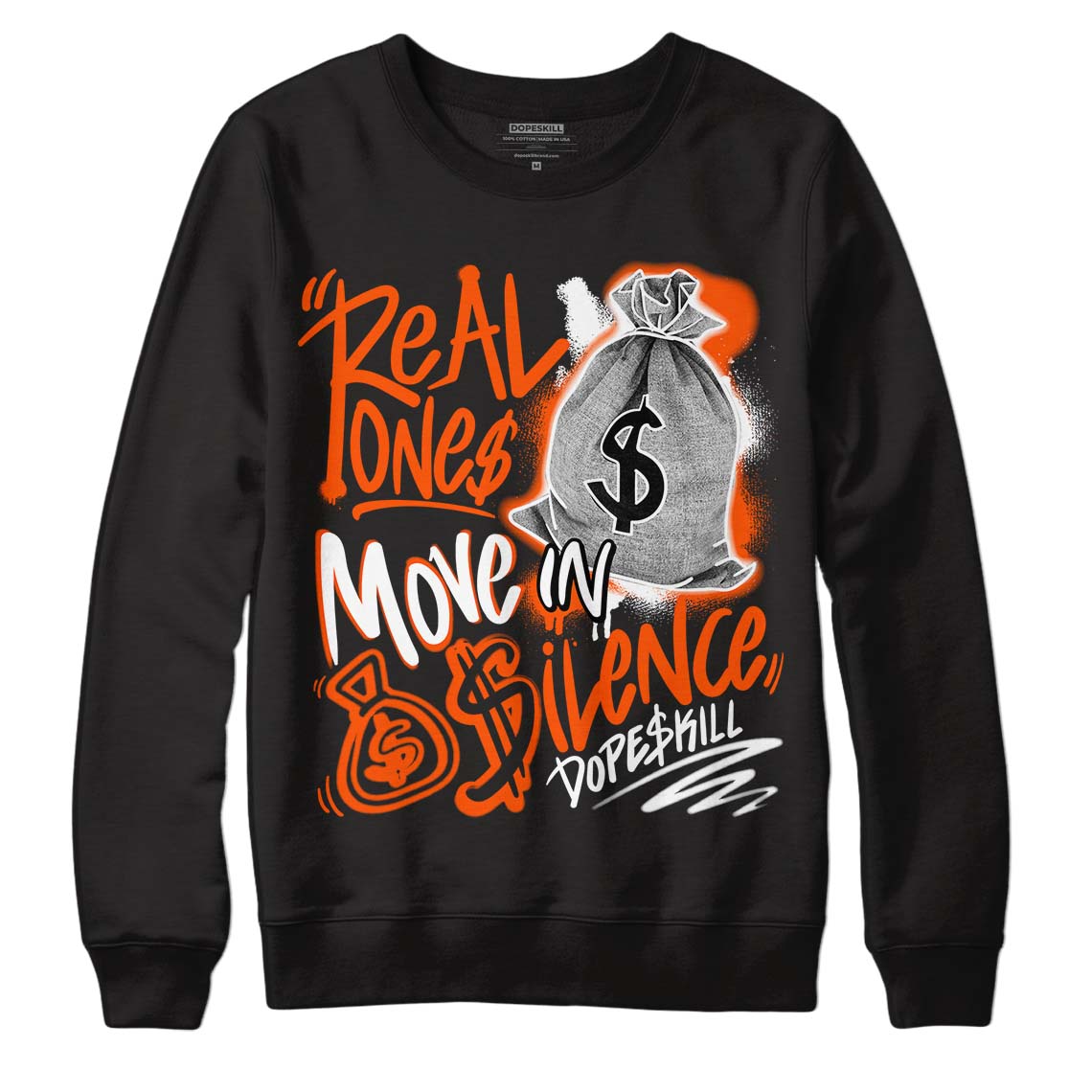 MSCHF Super Normal 2 Orange Milk DopeSkill Sweatshirt Real Ones Move In Silence Graphic Streetwear - Black