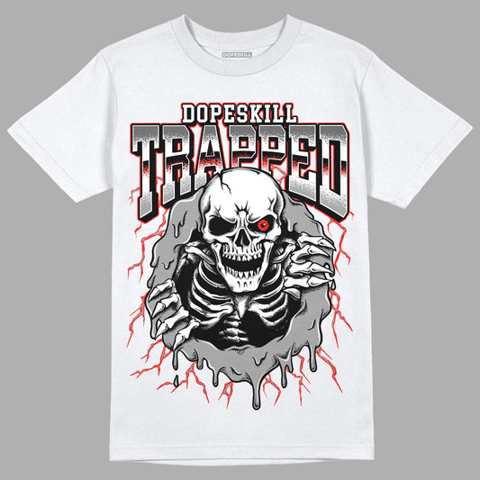 Jordan 4 Infrared DopeSkill T-Shirt Trapped Halloween Graphic Streetwear - White