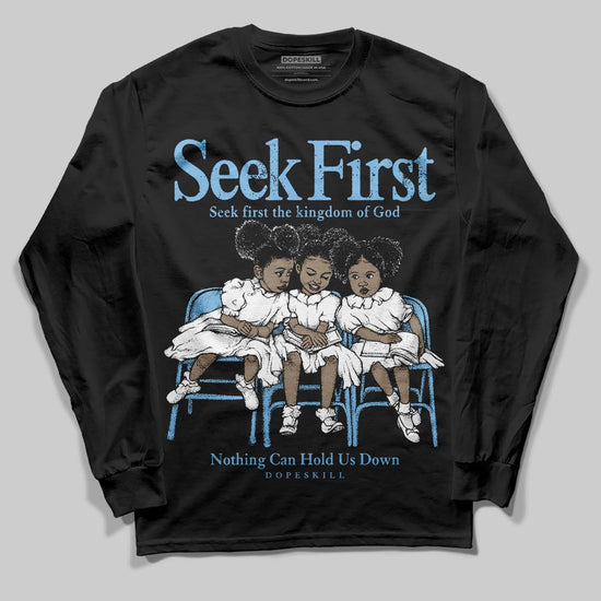 University Blue Sneakers DopeSkill Long Sleeve T-Shirt New Seek First Graphic Streetwear - black
