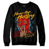 Red Sneakers DopeSkill Sweatshirt Never Stop Hustling Graphic Streetwear - Black