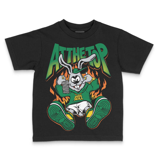 Green Sneakers DopeSkill Toddler Kids T-shirt At The Top Graphic Streetwear - Black