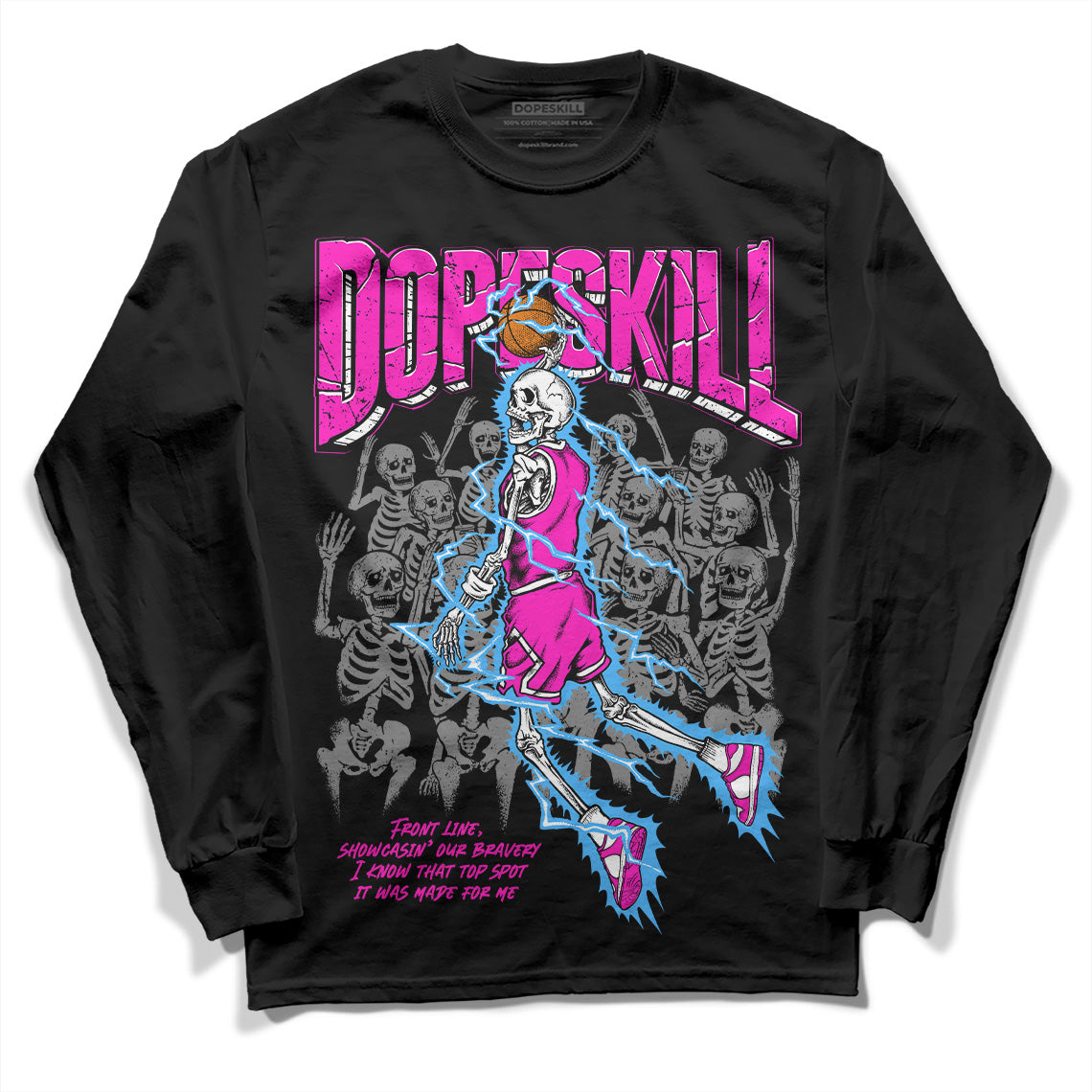 Dunk Low GS “Active Fuchsia” DopeSkill Long Sleeve T-Shirt Thunder Dunk Graphic Streetwear - Black 