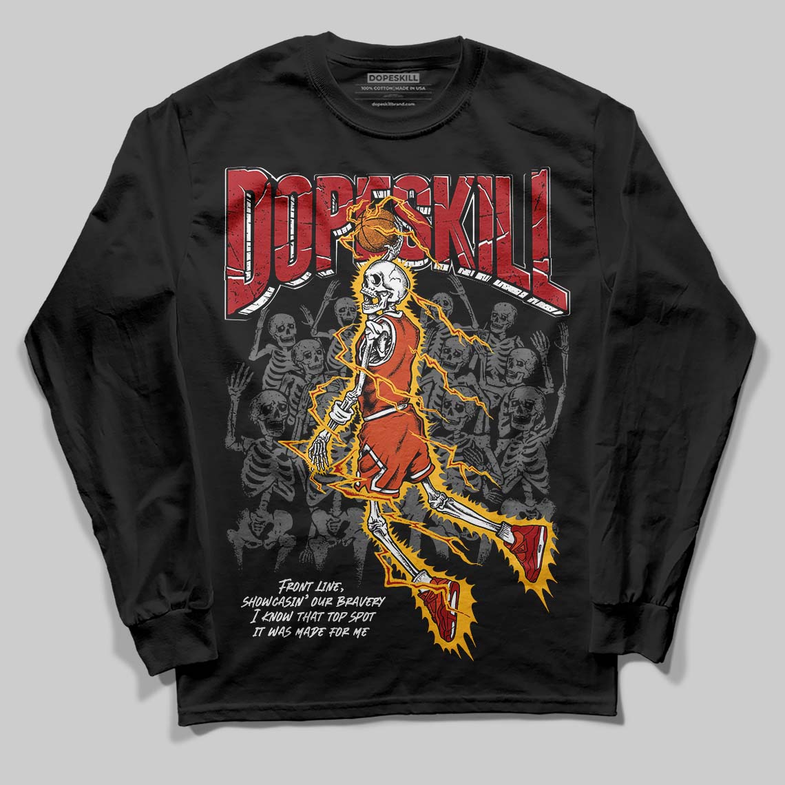 Nigel Sylvester x Air Jordan 4 ‘Brick by Brick’ DopeSkill Long Sleeve T-Shirt Thunder Dunk Graphic Streetwear - Black