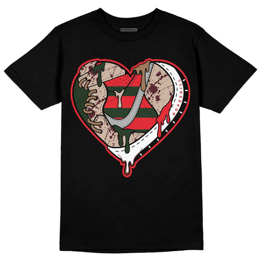 Dunk Low Freddy Krueger DopeSkill T-Shirt Heart Jordan Graphic Streetwear - Black