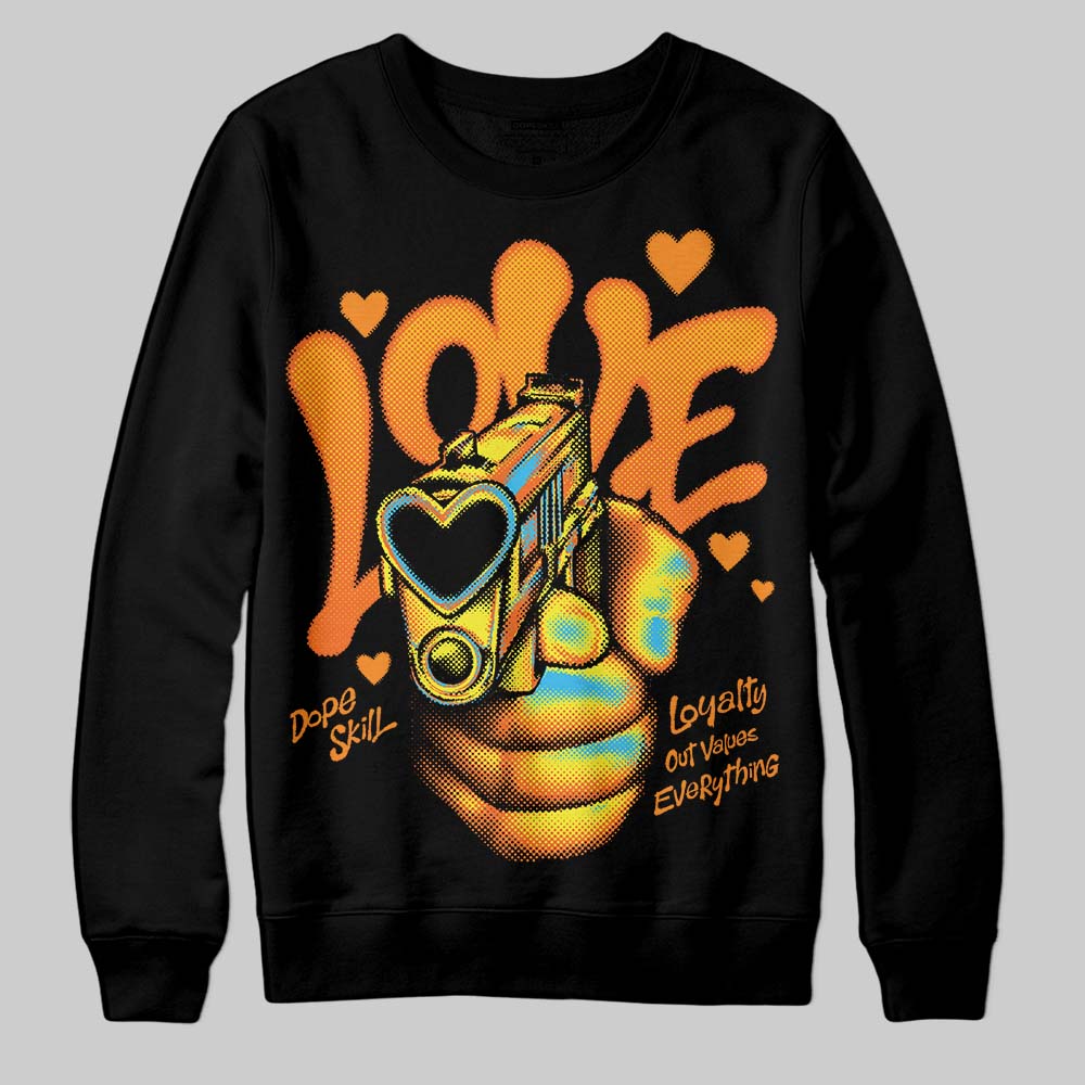 Orange, Black and White&nbsp;Sneakers DopeSkill Sweatshirt Love Shot Graphic Streetwear - Black