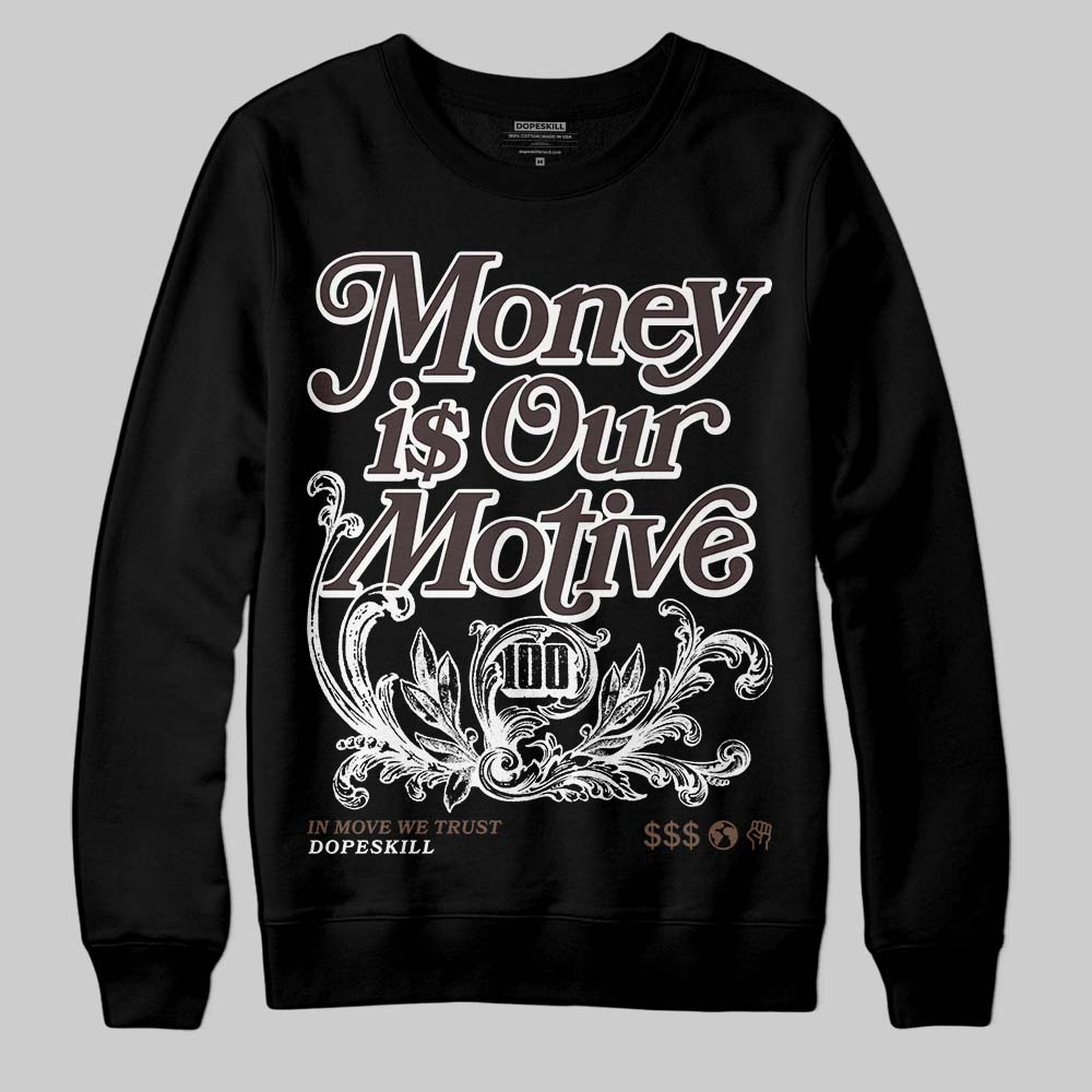 SoleFly x Air Jordan 12 Retro SP 'Cafecito/Baroque Brown' DopeSkill Sweatshirt Money Is Our Motive Typo Graphic Streetwear - Black