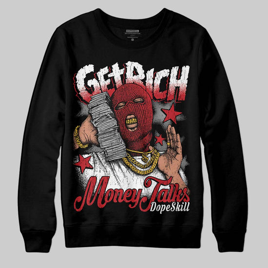 Jordan 5 Retro Fire Red Black Tongue (2025) DopeSkill Sweatshirt Get Rich Graphic Streetwear - Black