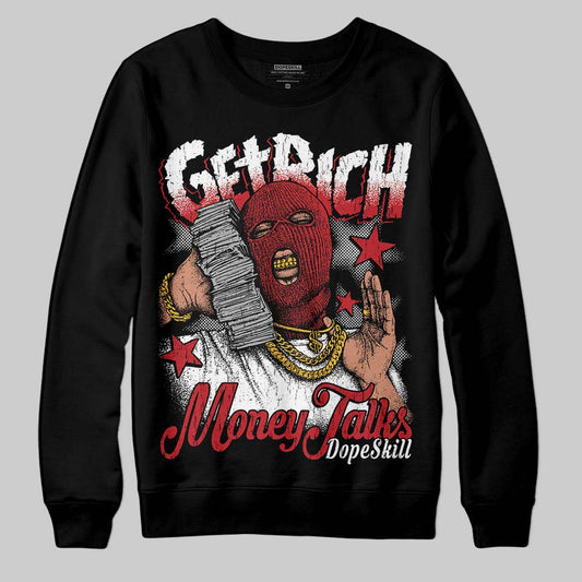 Jordan 5 Retro Fire Red Black Tongue (2025) DopeSkill Sweatshirt Get Rich Graphic Streetwear - Black