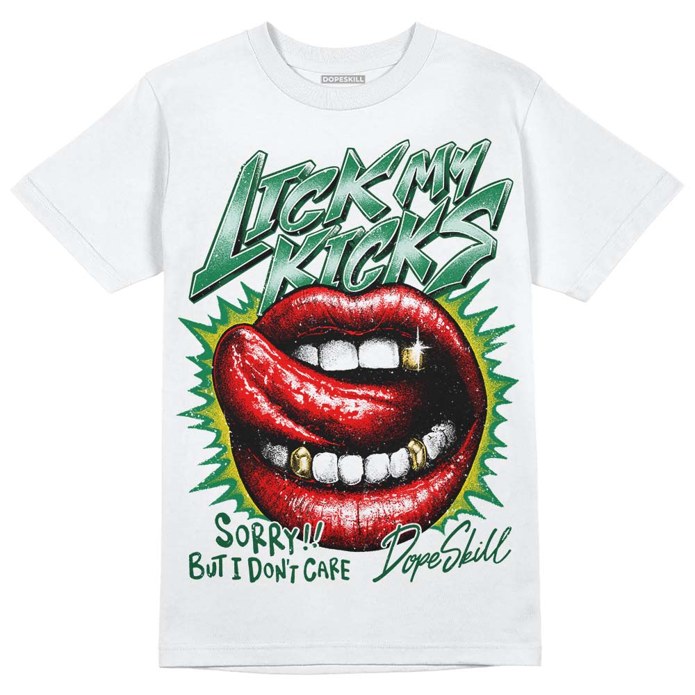Green Sneakers DopeSkill T-Shirt Lick My Kicks Graphic Streetwear - White