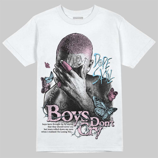 Jordan 1 Low SE Paw Print Pink Foam DopeSkill T-Shirt Boys Don't Cry Graphic Streetwear - White 