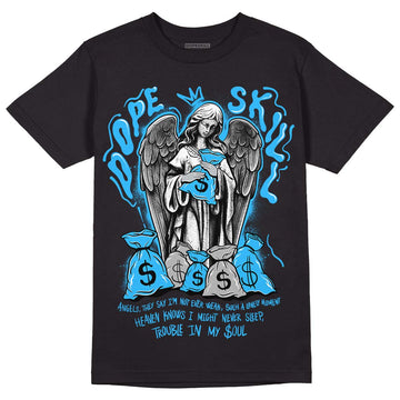 Jordan 2 Low "University Blue" DopeSkill T-Shirt Angels Graphic Streetwear - Black