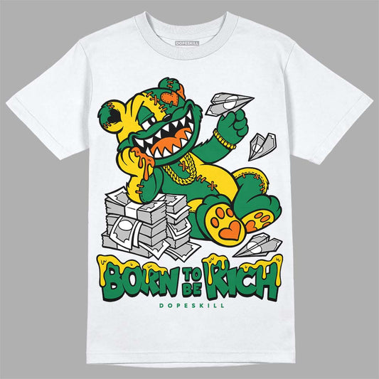 Green Sneakers DopeSkill T-Shirt Born To Be Rich Graphic Streetwear - White 