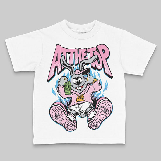 Jordan 12 GS “Pearl Pink” DopeSkill Toddler Kids T-shirt At The Top Graphic Streetwear - White 
