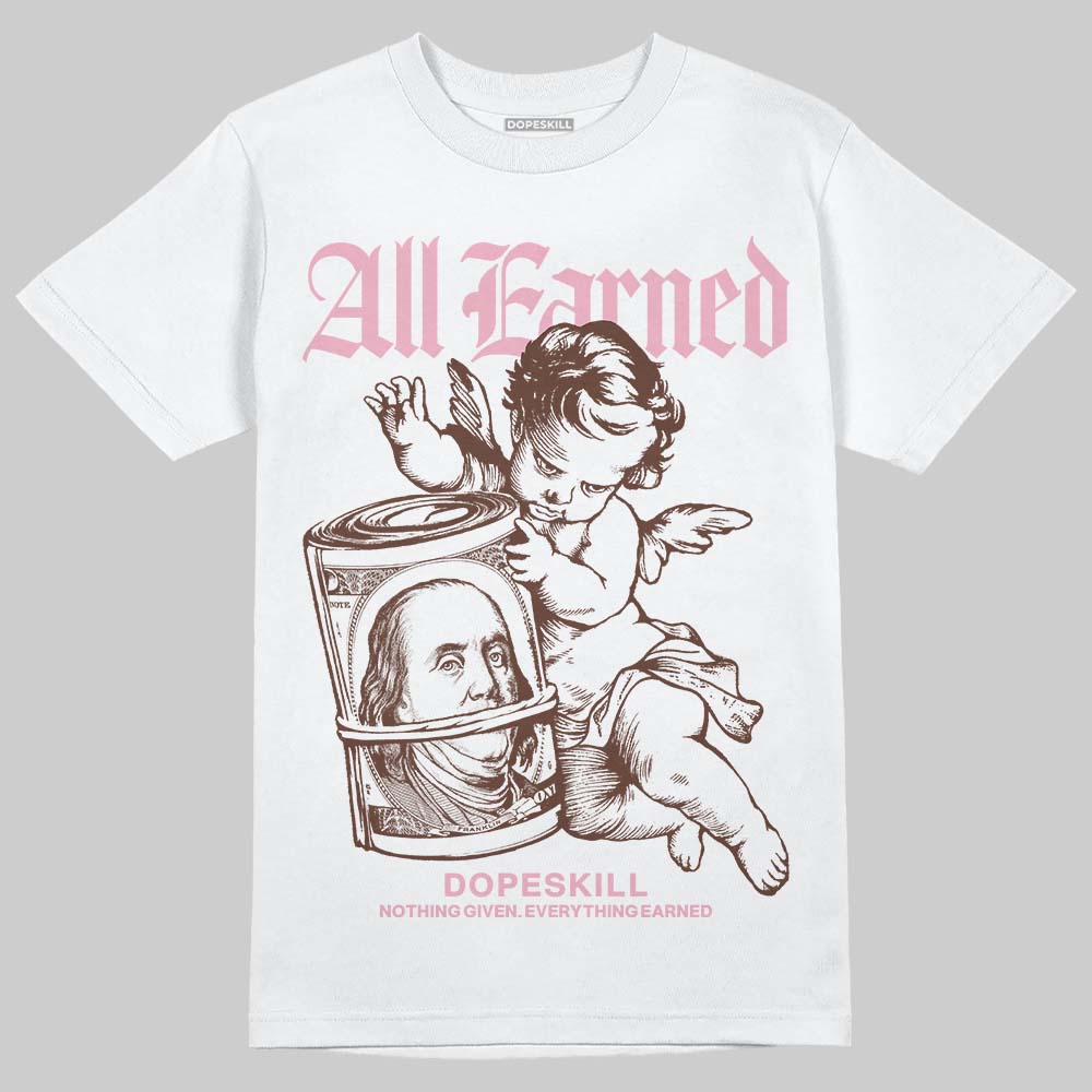 Harris Tweed x Dunk Low Denim Turquoise and Baroque Brown DopeSkill T-Shirt All Earned Graphic Streetwear - White 