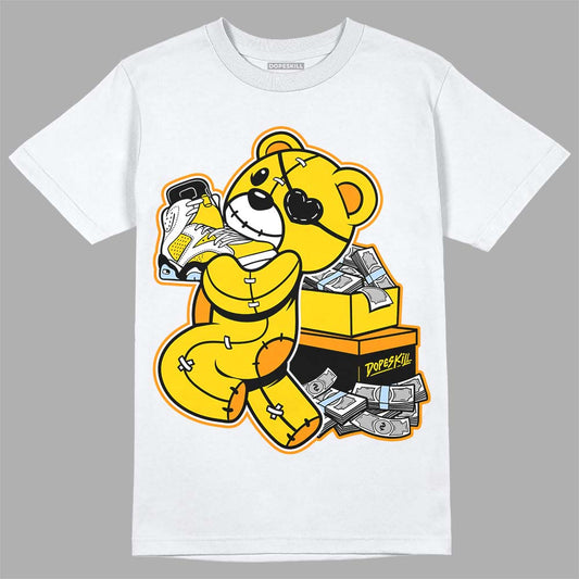Jordan 6 “Yellow Ochre” DopeSkill T-Shirt Bear Steals Sneaker Graphic Streetwear - White