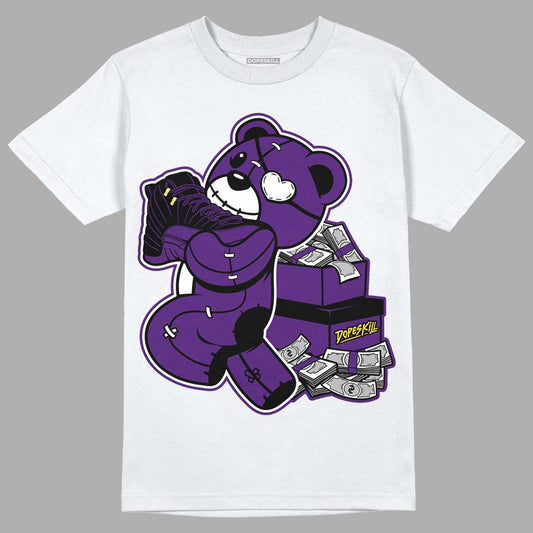 Jordan 12 “Field Purple” DopeSkill T-Shirt Bear Steals Sneaker Graphic Streetwear - White 