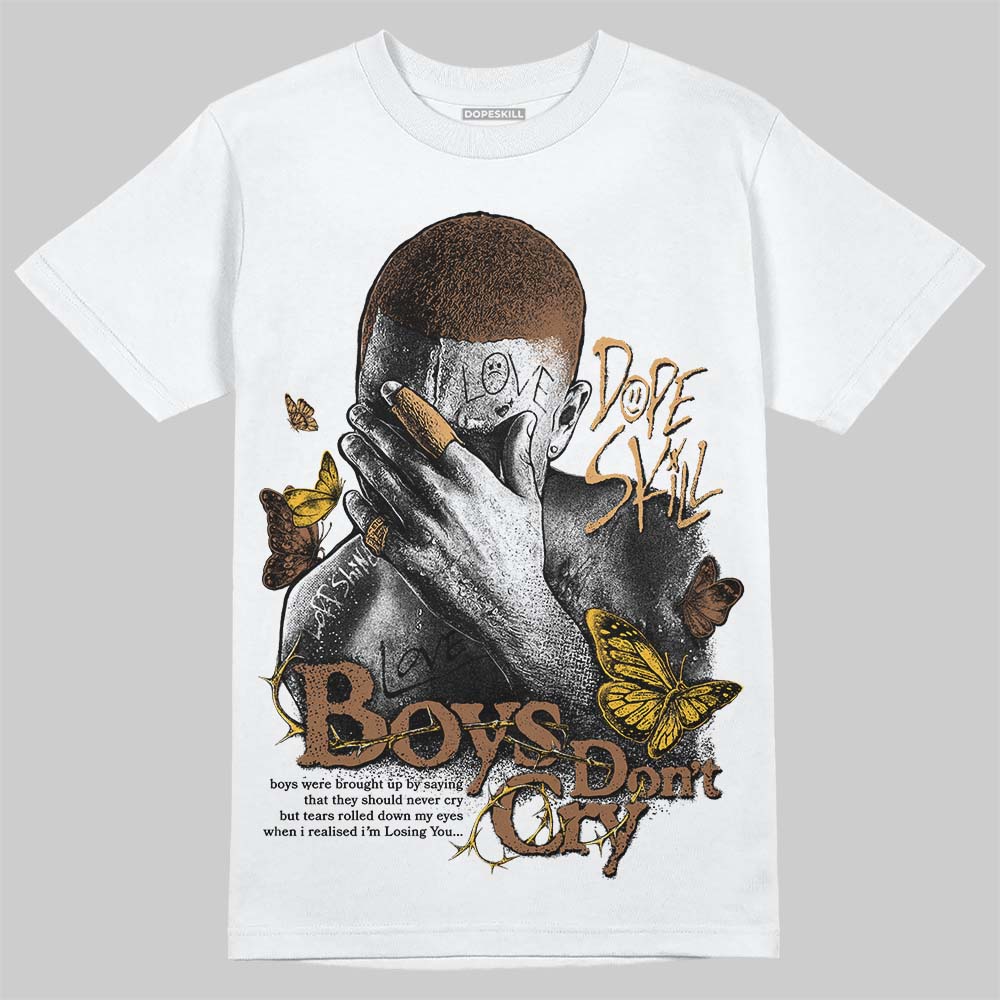 Jordan 1 High OG Black Metallic Gold DopeSkill T-Shirt Boys Don't Cry Graphic Streetwear - White