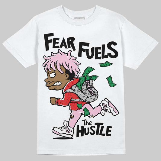 Awake NY x Air Jordan 5 Arctic Pink DopeSkill T-Shirt Fear Fuels The Hustle Graphic Streetwear - White 