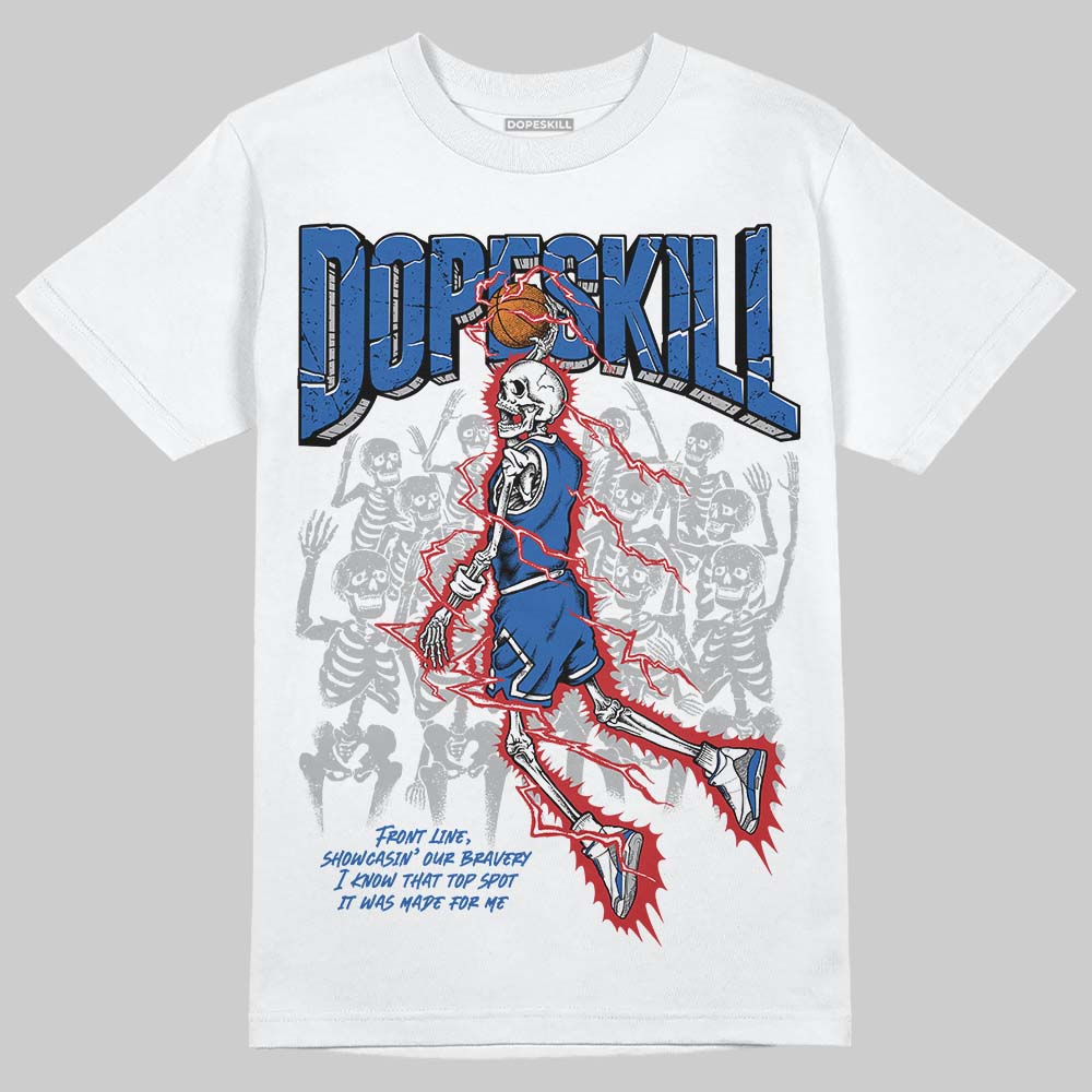 Jordan 3 "True Blue" DopeSkill T-Shirt Thunder Dunk Graphic Streetwear - White