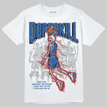 Jordan 3 "True Blue" DopeSkill T-Shirt Thunder Dunk Graphic Streetwear - White