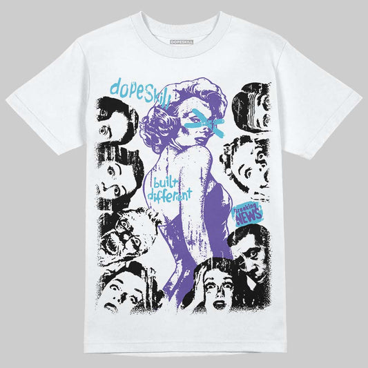 Jordan 8 Retro 'Aqua' 2025 DopeSkill T-Shirt Built Different Graphic Streetwear - White 
