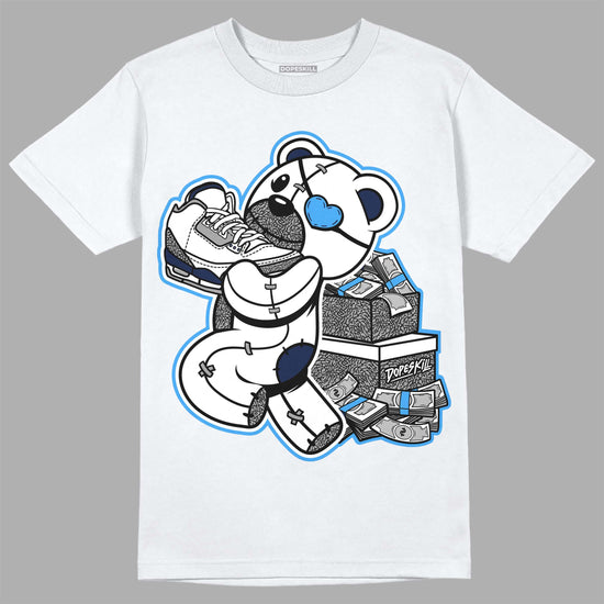 Jordan 3 "Midnight Navy" DopeSkill T-Shirt Bear Steals Sneaker Graphic Streetwear - White 