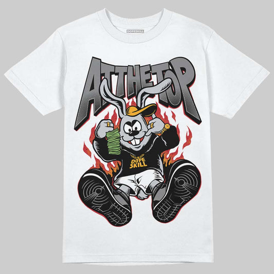Jordan 4 “Black Cat” (2025) DopeSkill T-Shirt At The Top Graphic Streetwear - White
