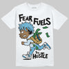 Jordan 4 Denim “Worn Blue” DopeSkill T-Shirt Fear Fuels The Hustle Graphic Streetwear - White 