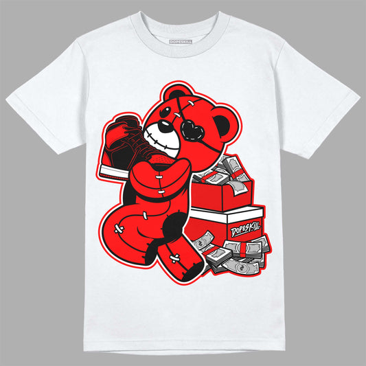 Jordan 1 Retro High OG "Satin Bred" DopeSkill T-Shirt Bear Steals Sneaker Graphic Streetwear - White