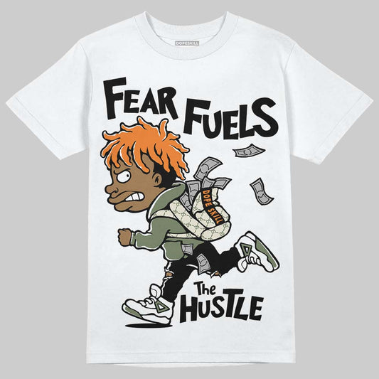 Jordan 4 Retro OG SP Undefeated (2025) DopeSkill T-Shirt Fear Fuels The Hustle Graphic Streetwear - White