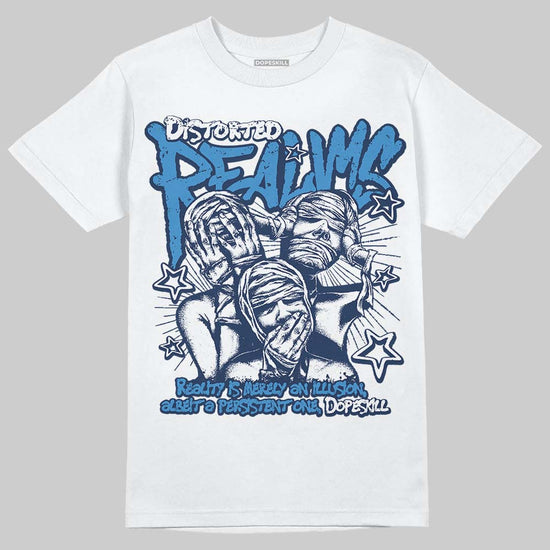 Air Foamposite Pro University Blue (2026) DopeSkill T-Shirt Distorted Realms Graphic Streetwear - White 