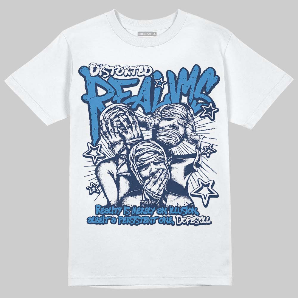 Air Foamposite Pro University Blue (2026) DopeSkill T-Shirt Distorted Realms Graphic Streetwear - White 