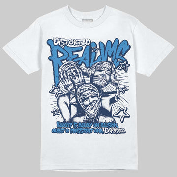 Air Foamposite Pro University Blue (2026) DopeSkill T-Shirt Distorted Realms Graphic Streetwear - White 