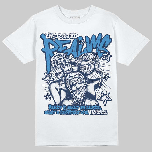 Air Foamposite Pro University Blue (2026) DopeSkill T-Shirt Distorted Realms Graphic Streetwear - White 