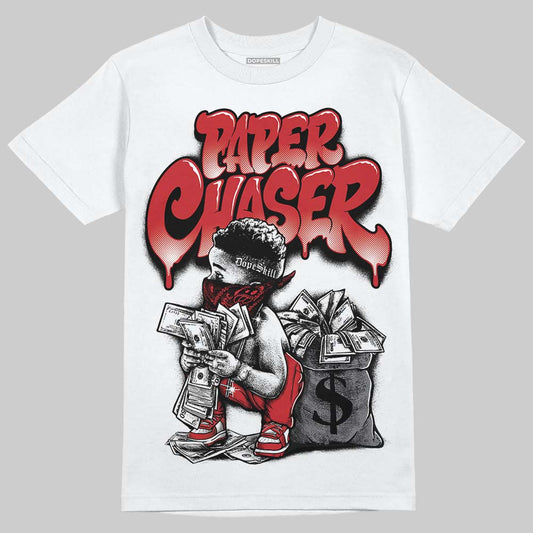 Air Foamposite Pro Gym Red DopeSkill T-Shirt Paper Chaser Boy Graphic Streetwear - White 