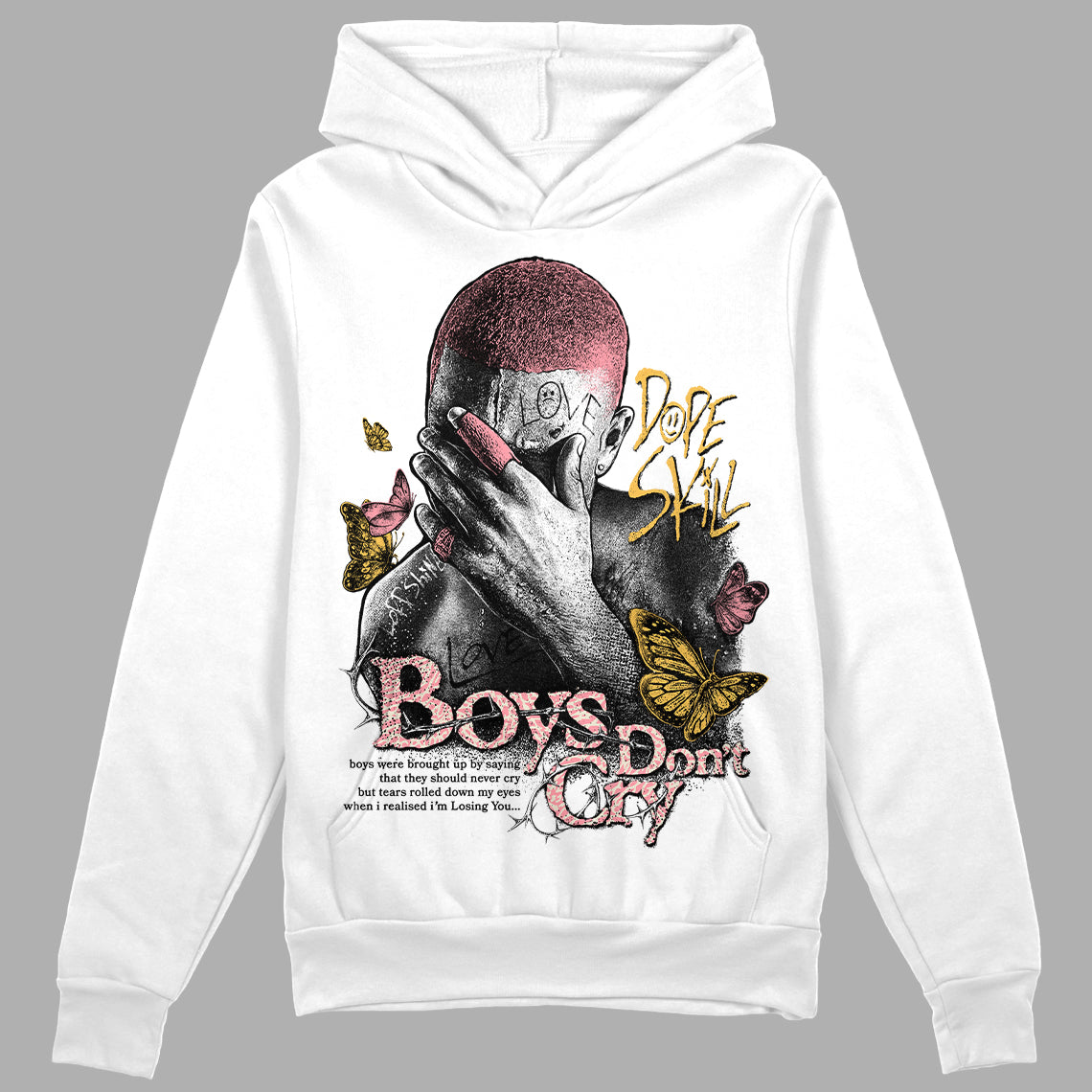 Jordan 3 GS “Red Stardust” DopeSkill Hoodie Sweatshirt Boys Don't Cry Graphic Streetwear - White 