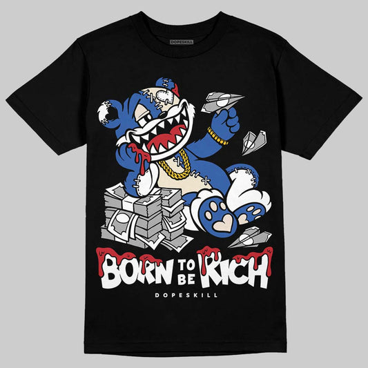 Jordan 1 Low Travis Scott x Fragment DopeSkill T-Shirt Born To Be Rich Graphic Streetwear - Black