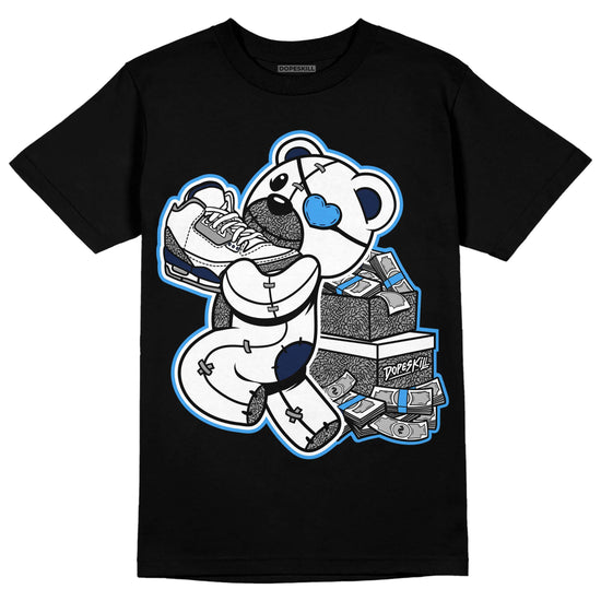 Jordan 3 "Midnight Navy" DopeSkill T-Shirt Bear Steals Sneaker Graphic Streetwear - Black