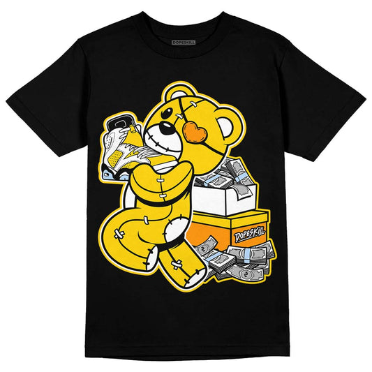 Jordan 6 “Yellow Ochre” DopeSkill T-Shirt Bear Steals Sneaker Graphic Streetwear - Black