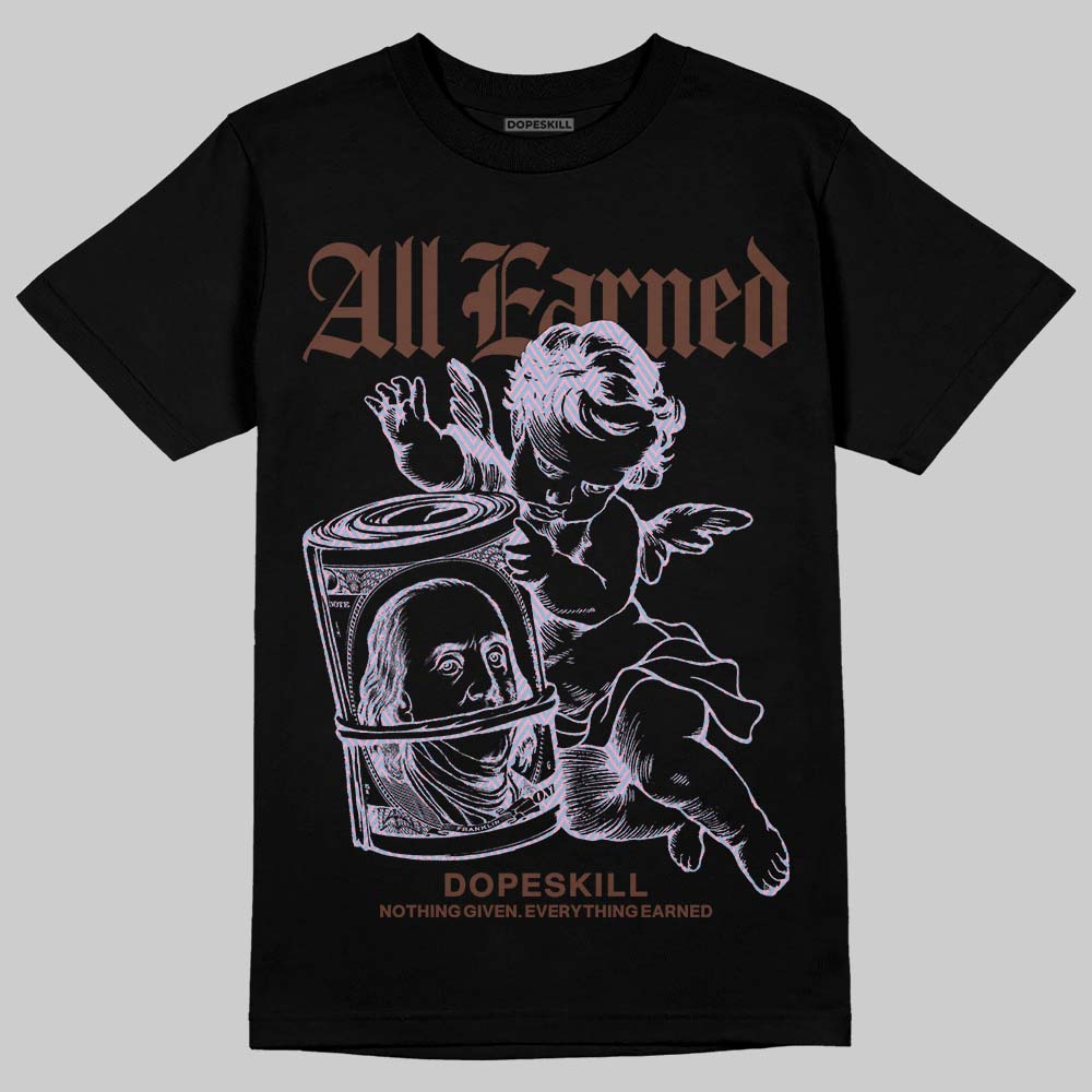Harris Tweed x Dunk Low Denim Turquoise and Baroque Brown DopeSkill T-Shirt All Earned Graphic Streetwear - Black