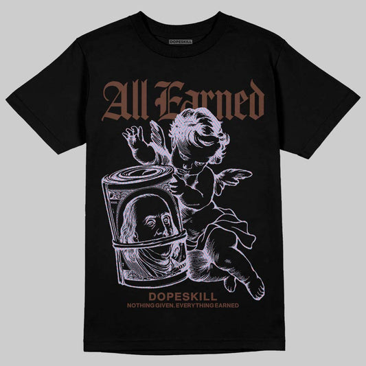Harris Tweed x Dunk Low Denim Turquoise and Baroque Brown DopeSkill T-Shirt All Earned Graphic Streetwear - Black