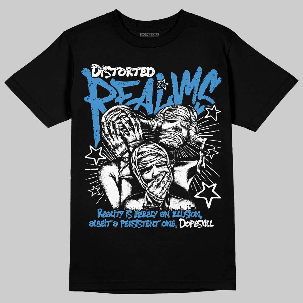 Air Foamposite Pro University Blue (2026) DopeSkill T-Shirt Distorted Realms Graphic Streetwear - Black