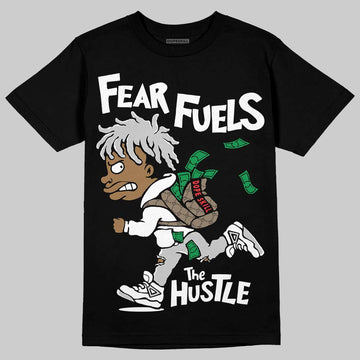 Air Foamposite One 'Triple White' DopeSkill T-Shirt Fear Fuels The Hustle Graphic Streetwear - Black